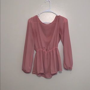 Pink waist defining shirt